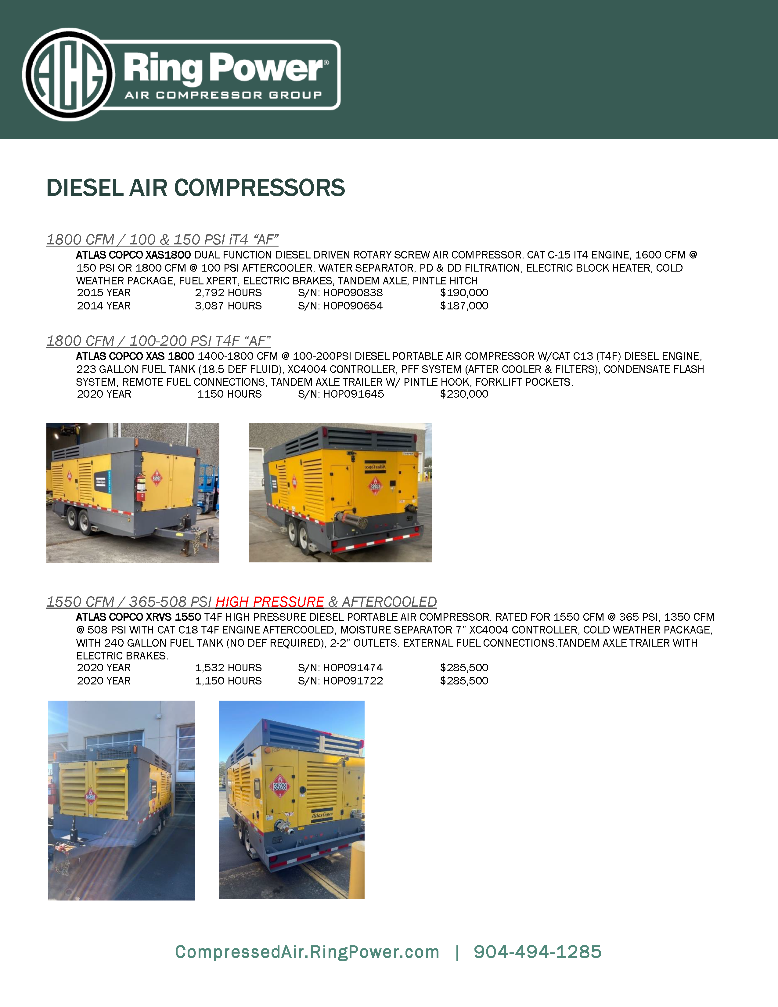 used diesel air compressors florida, used air compressors
