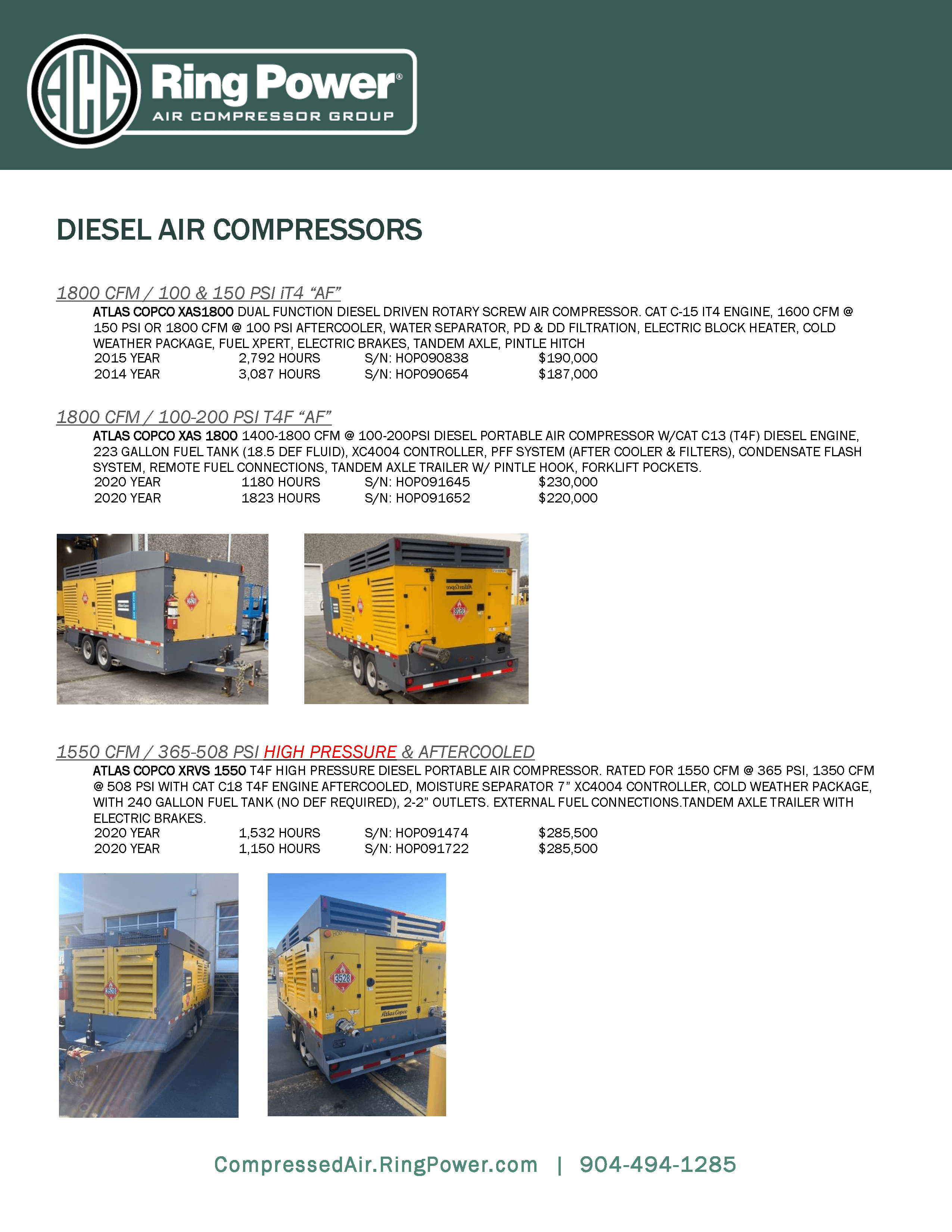 used diesel air compressors florida, used air compressors