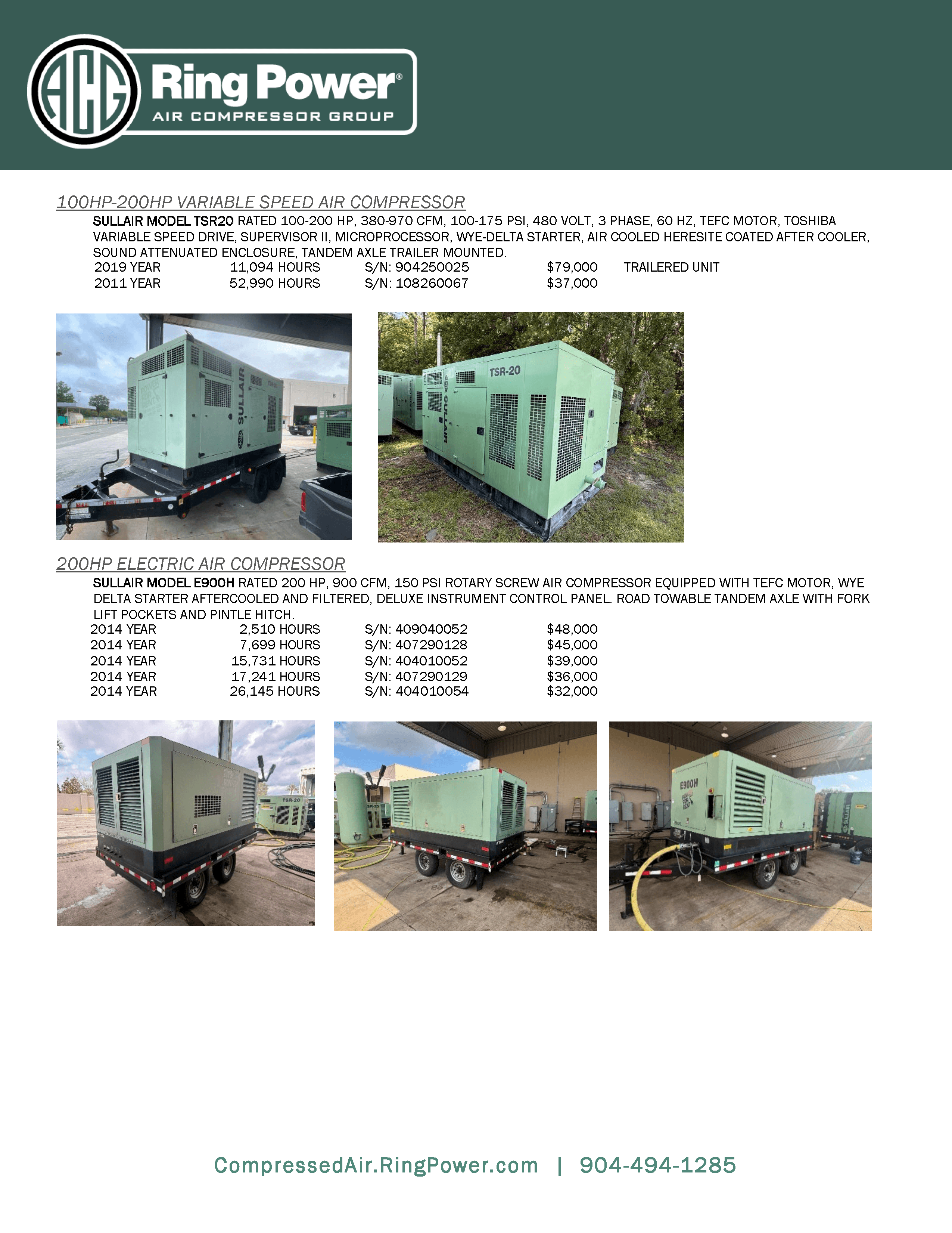 used sullair industrial portables