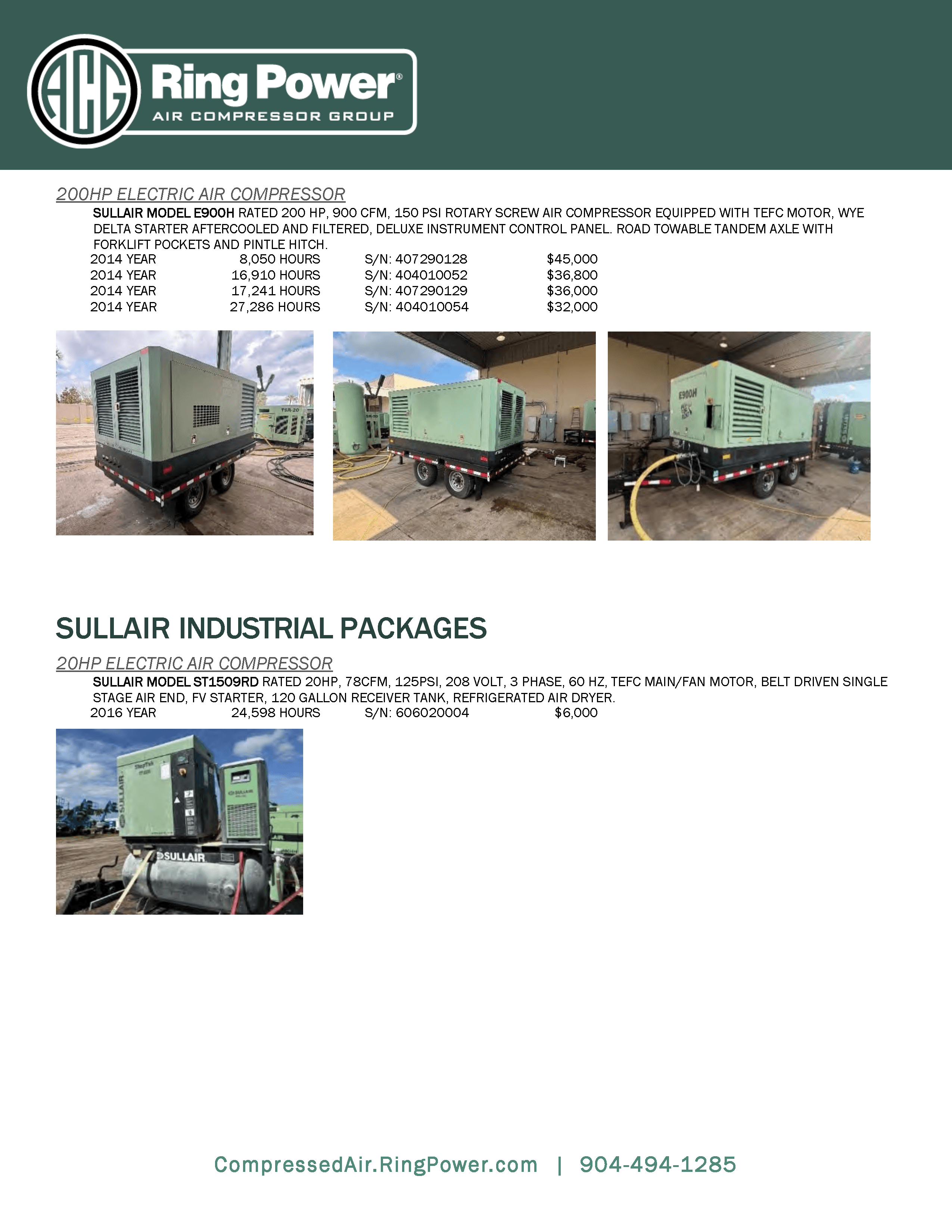 used sullair industrial portables