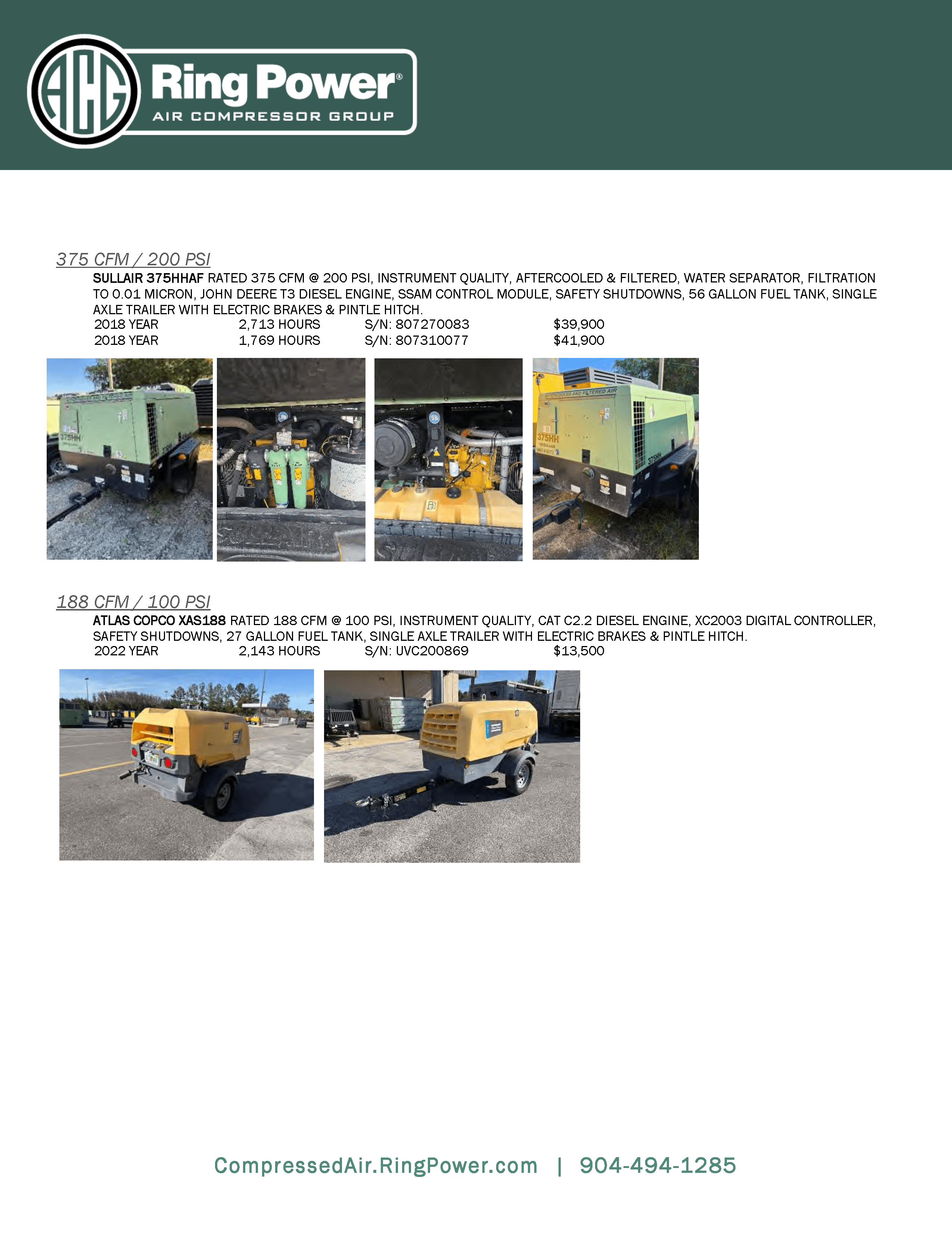 used industrial air compressors florida