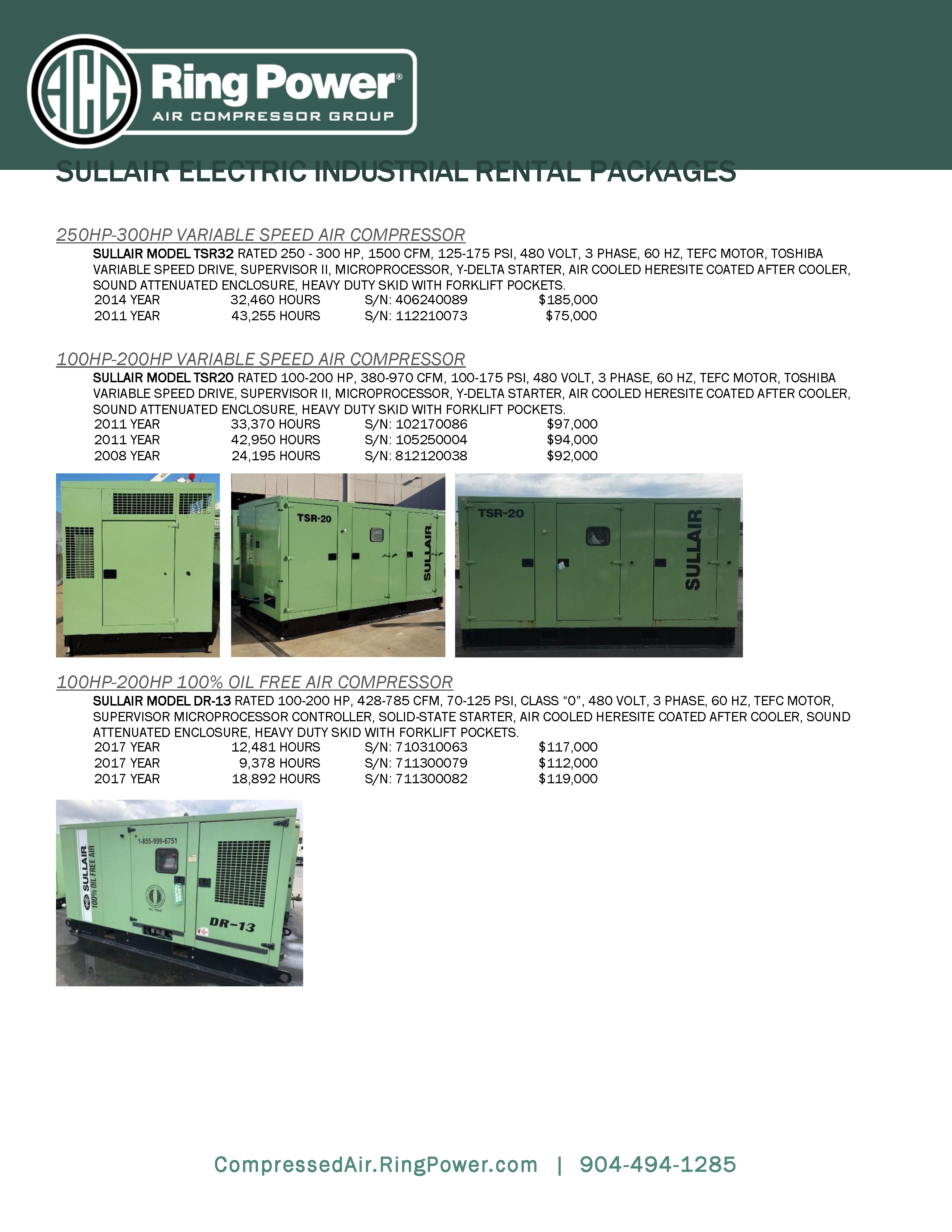 used industrial air compressors florida