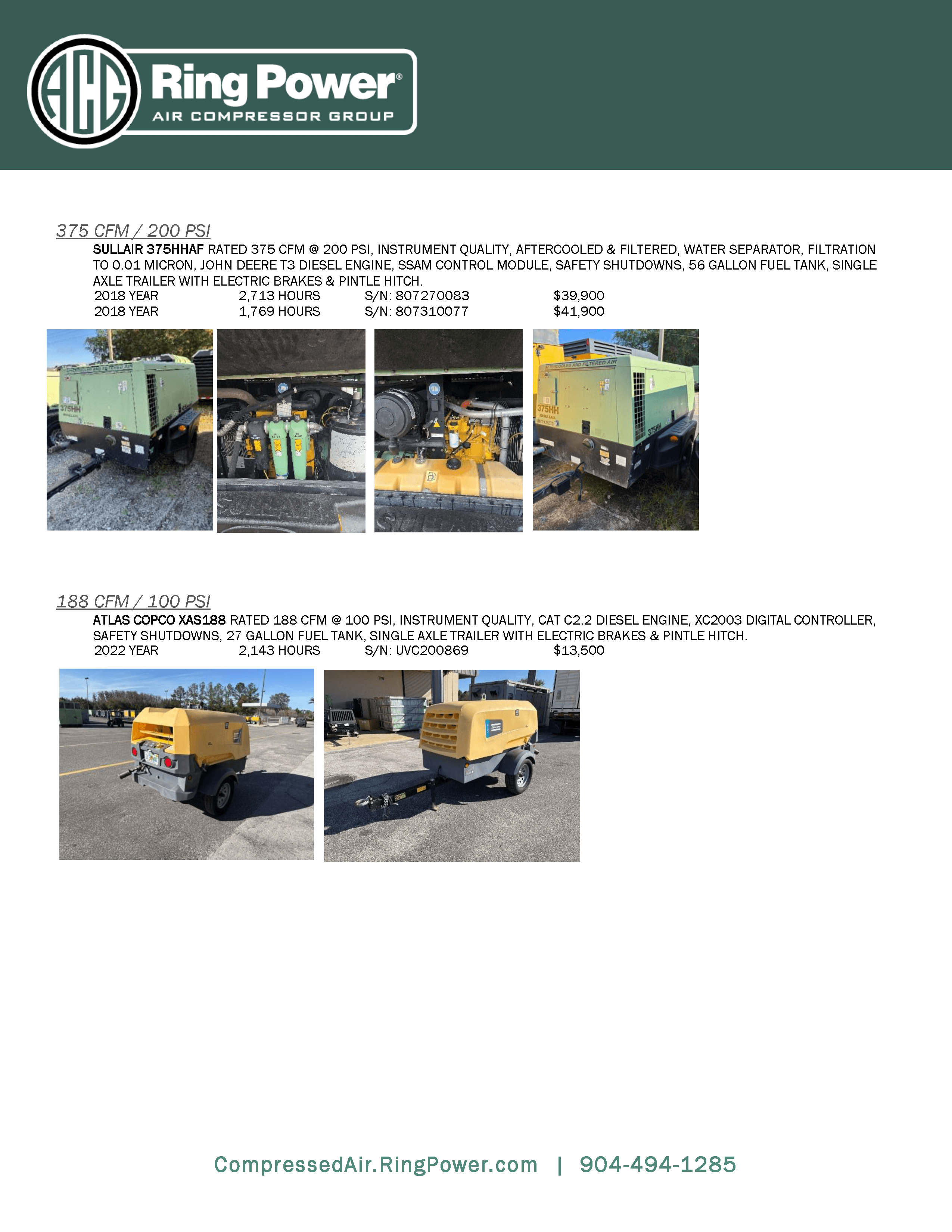 used industrial air compressors florida