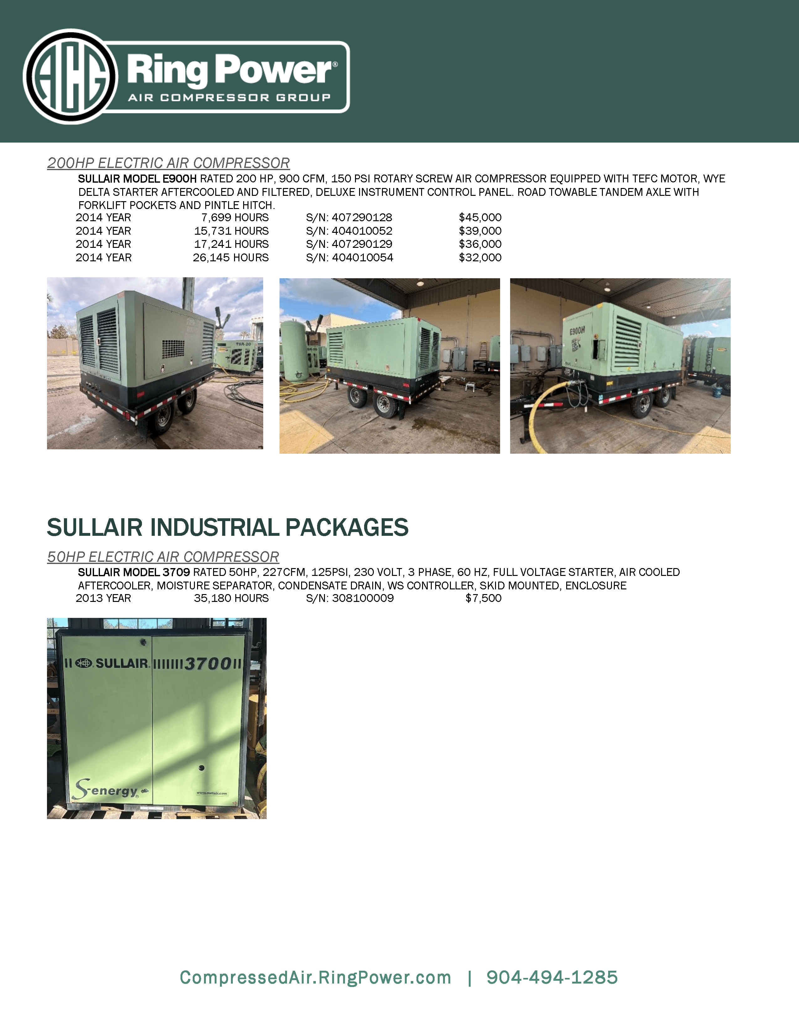 used sullair industrial portables