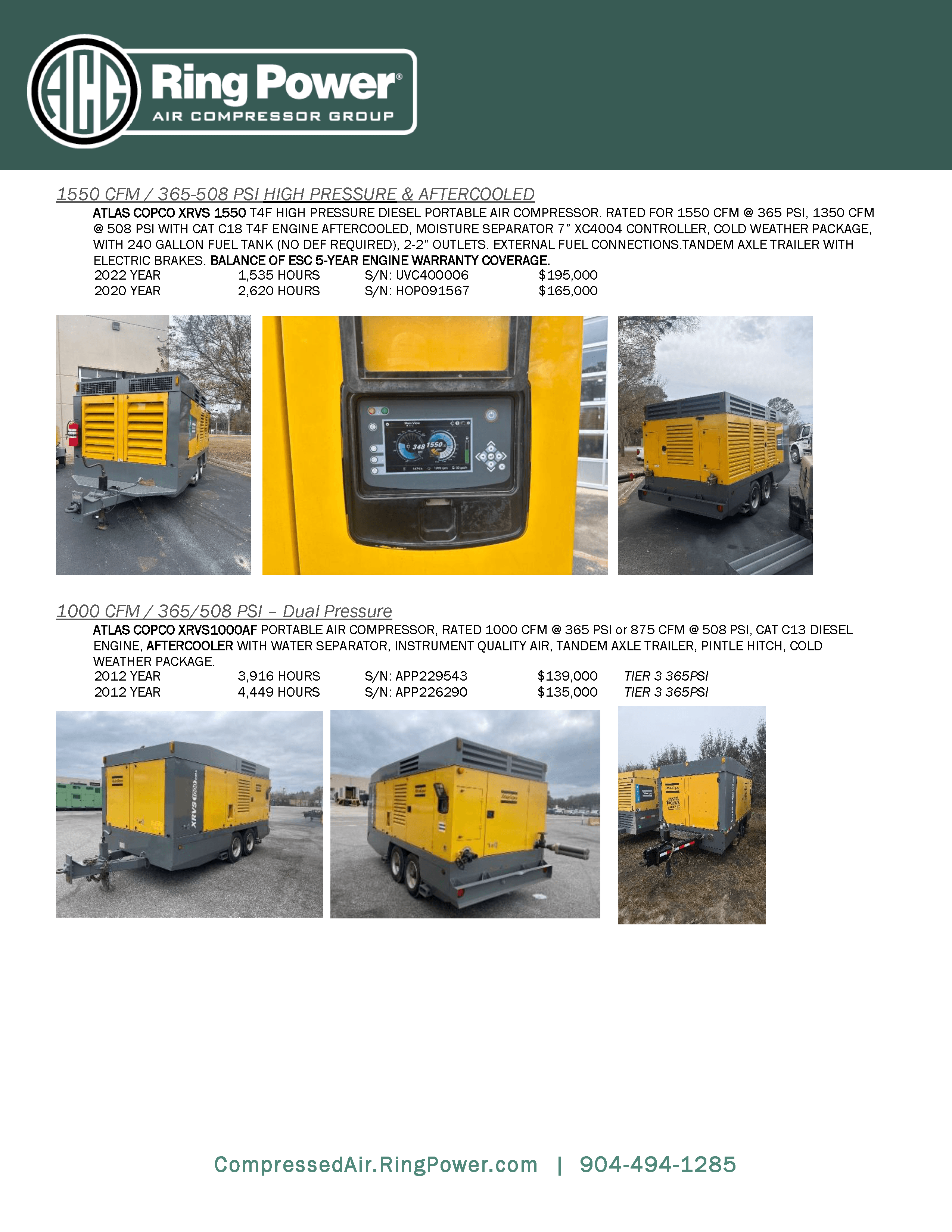 used high pressure air compressors florida