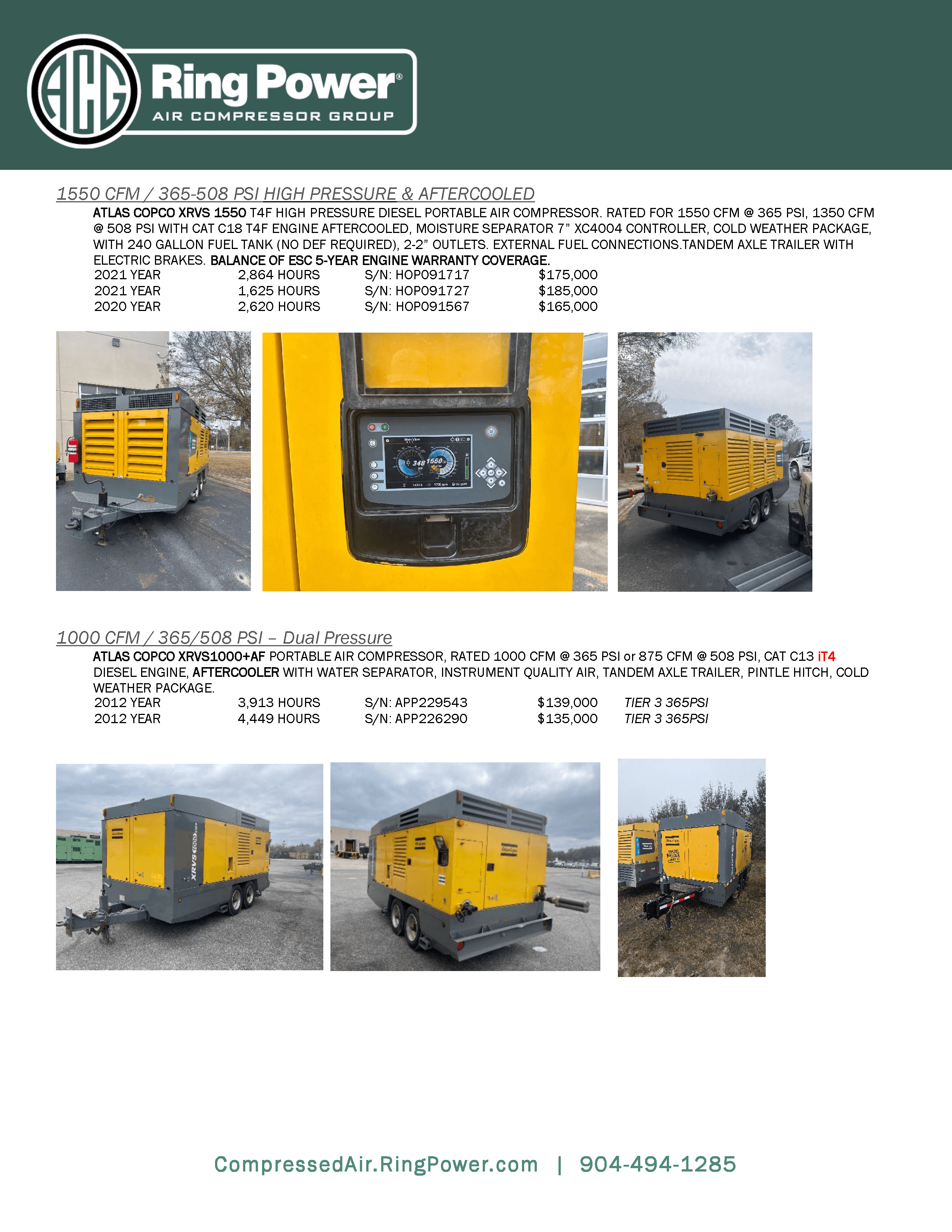 used high pressure air compressors florida
