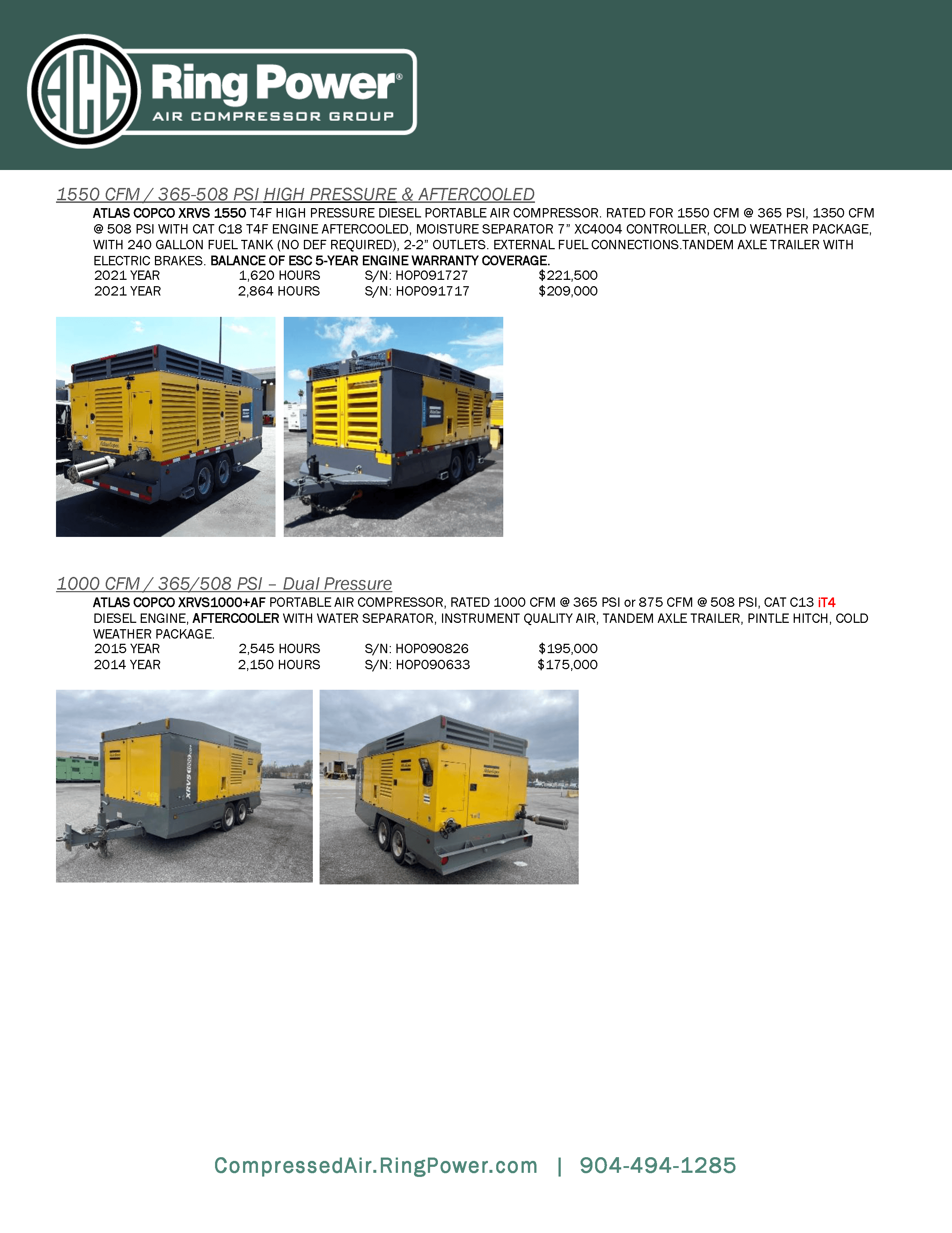 used high pressure air compressors florida