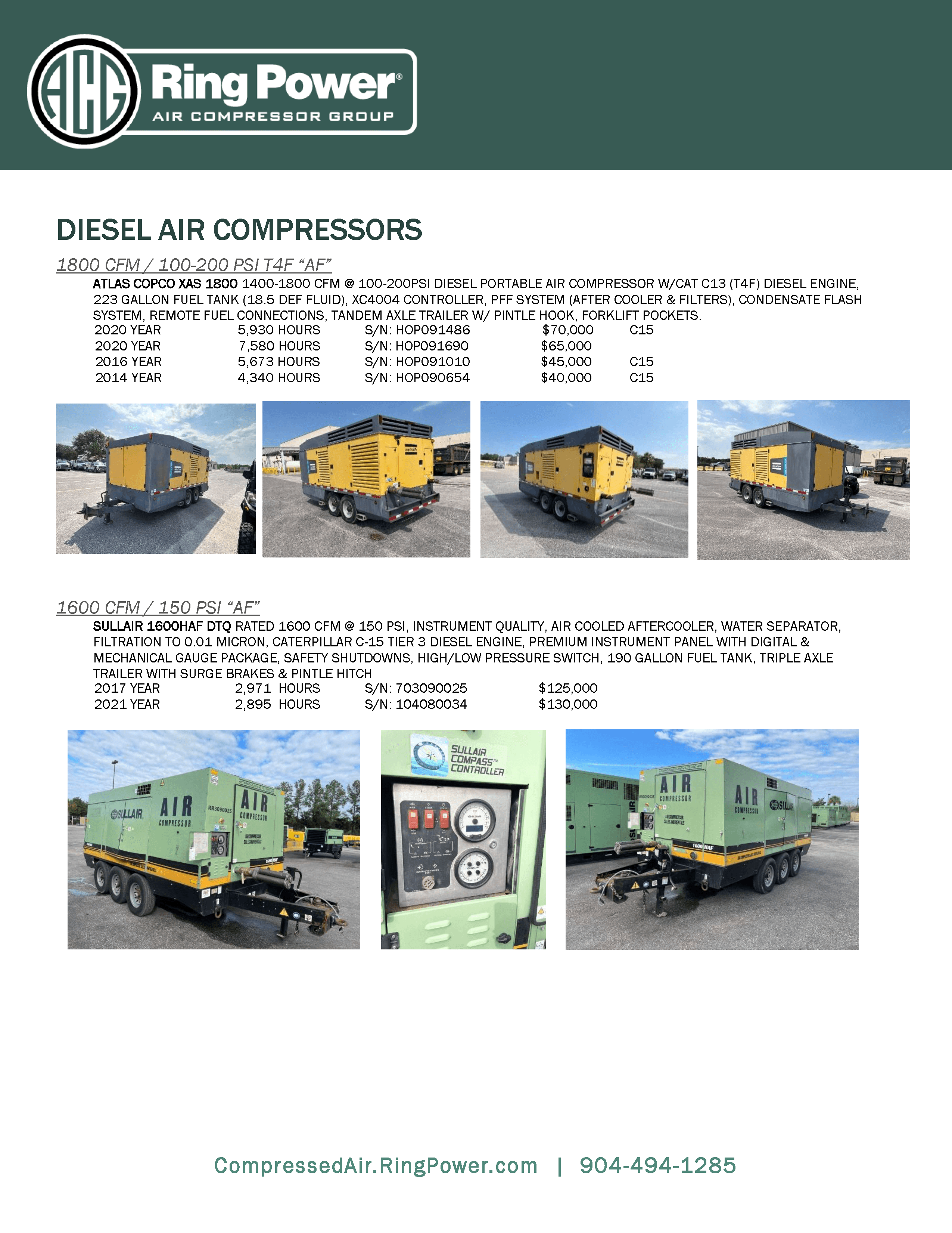 used diesel air compressors florida, used air compressors