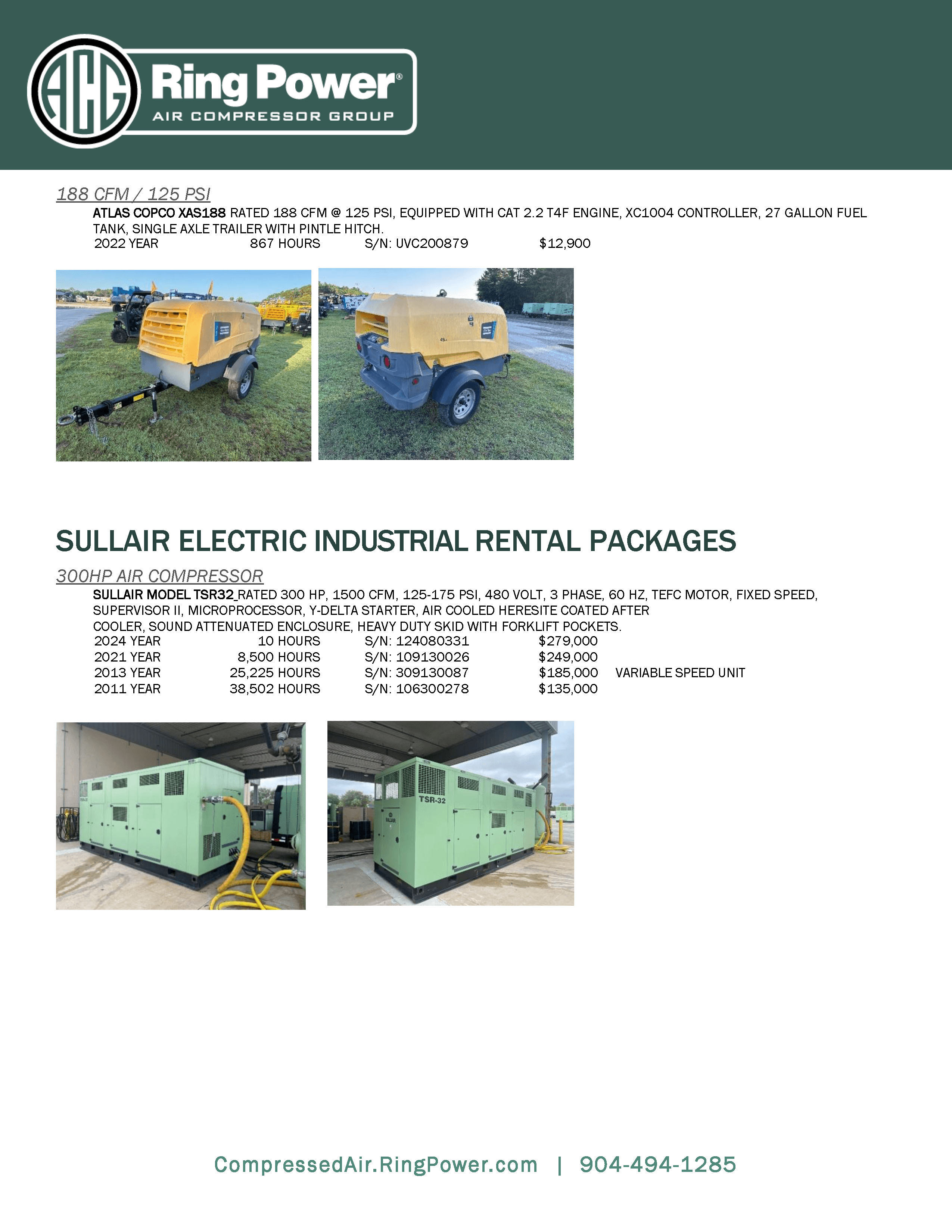 used industrial air compressors florida
