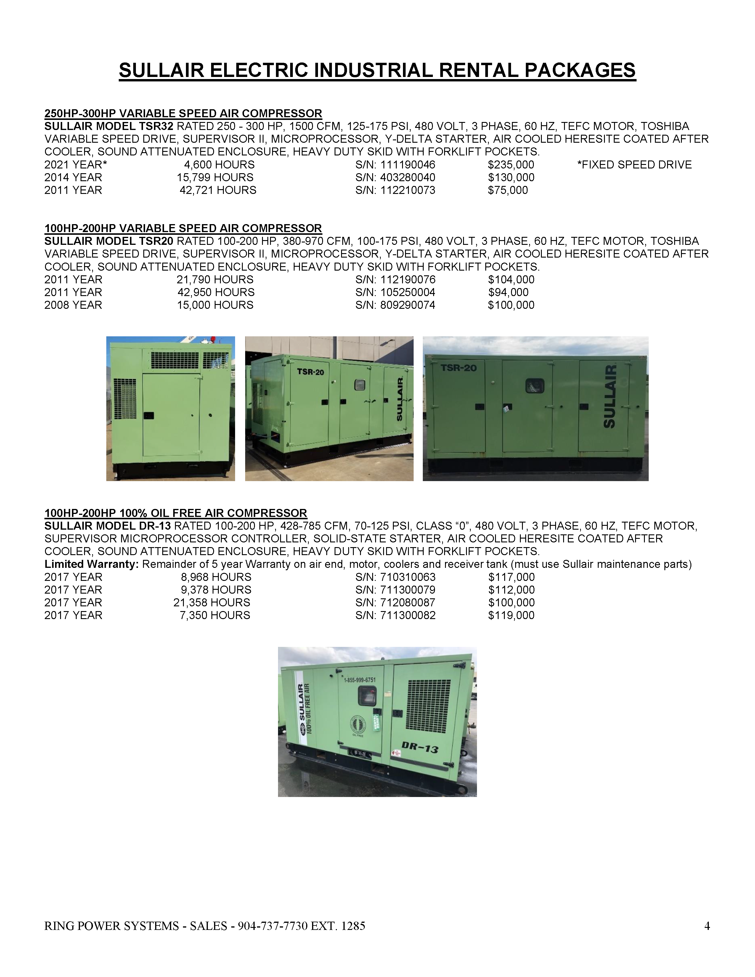 used industrial air compressors florida