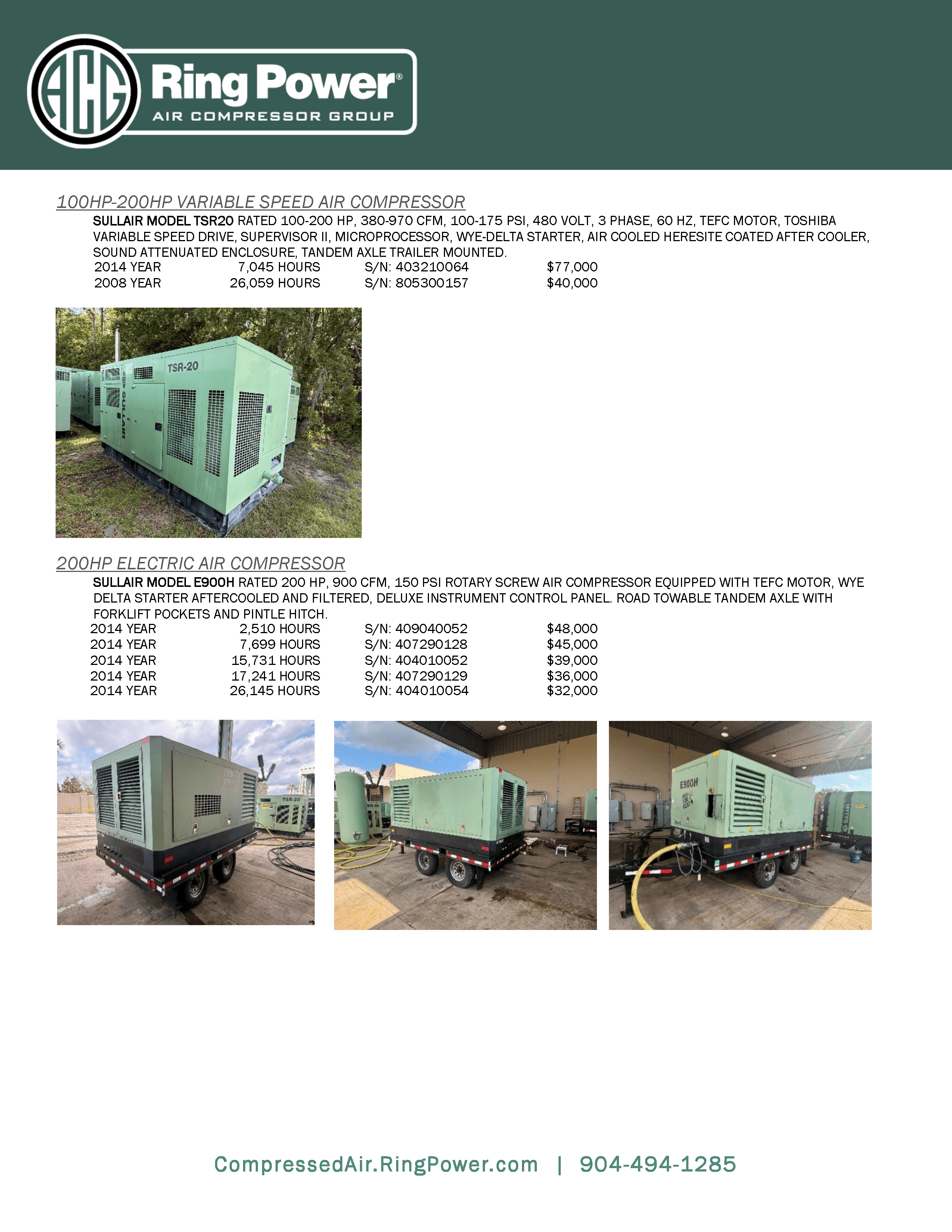 used sullair industrial portables