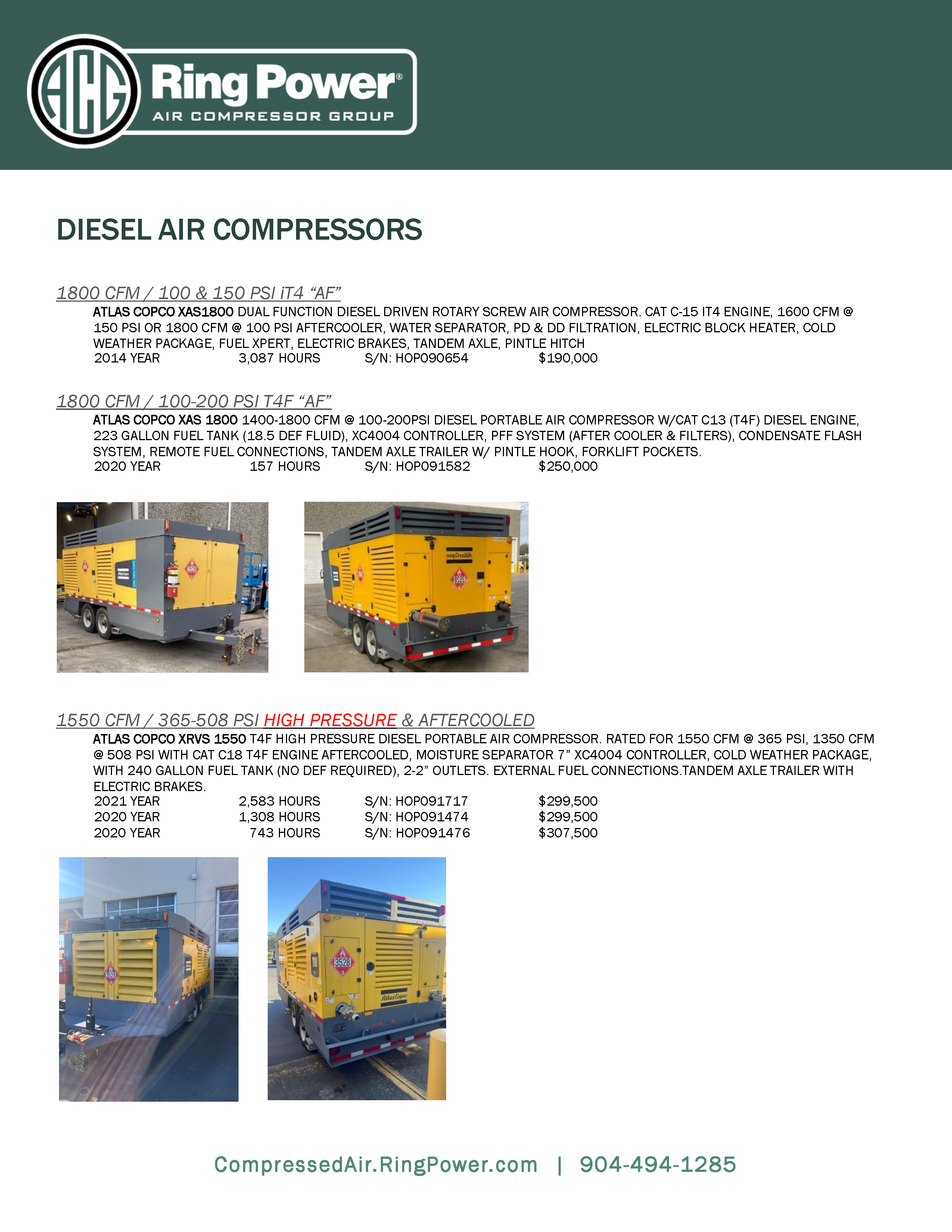 used diesel air compressors florida