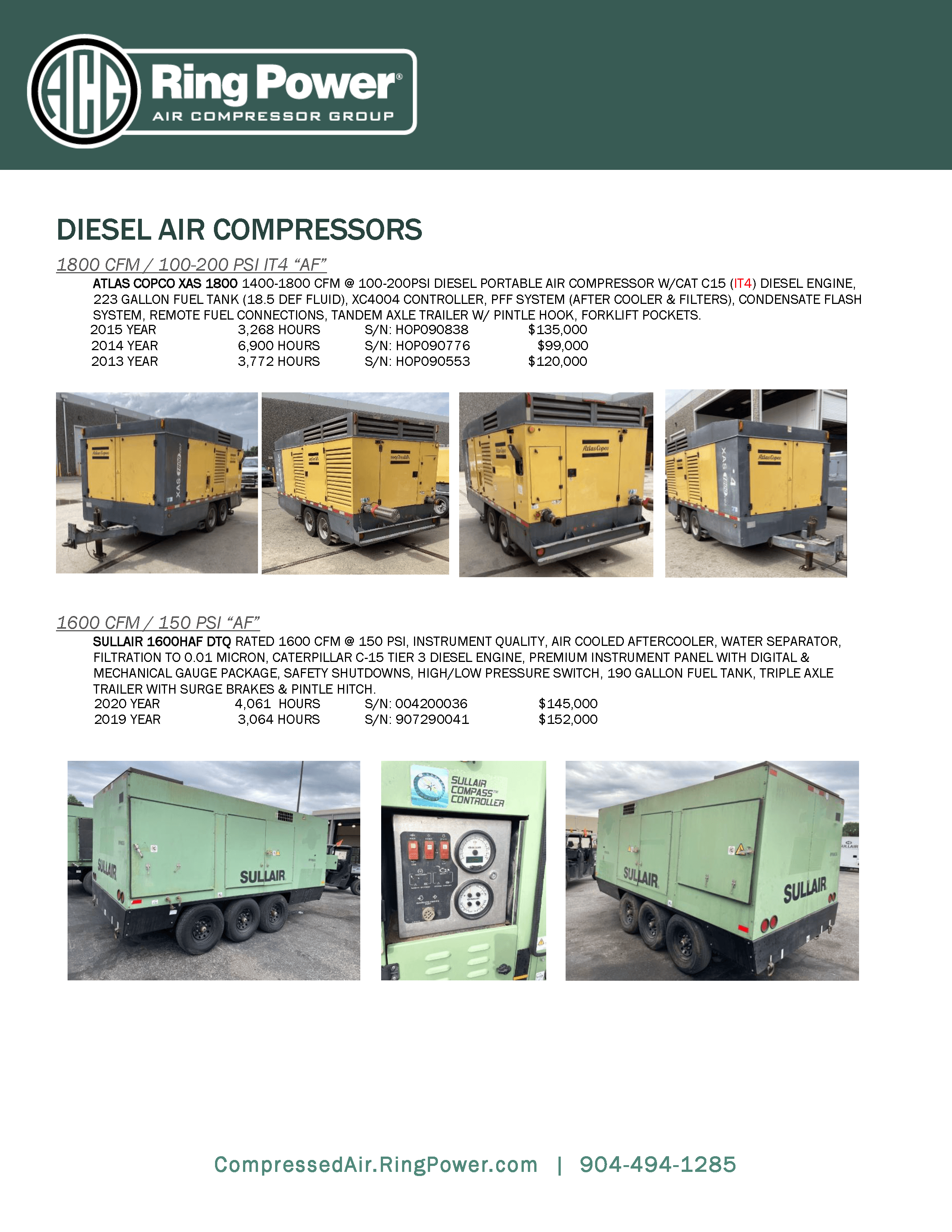 used diesel air compressors florida, used air compressors