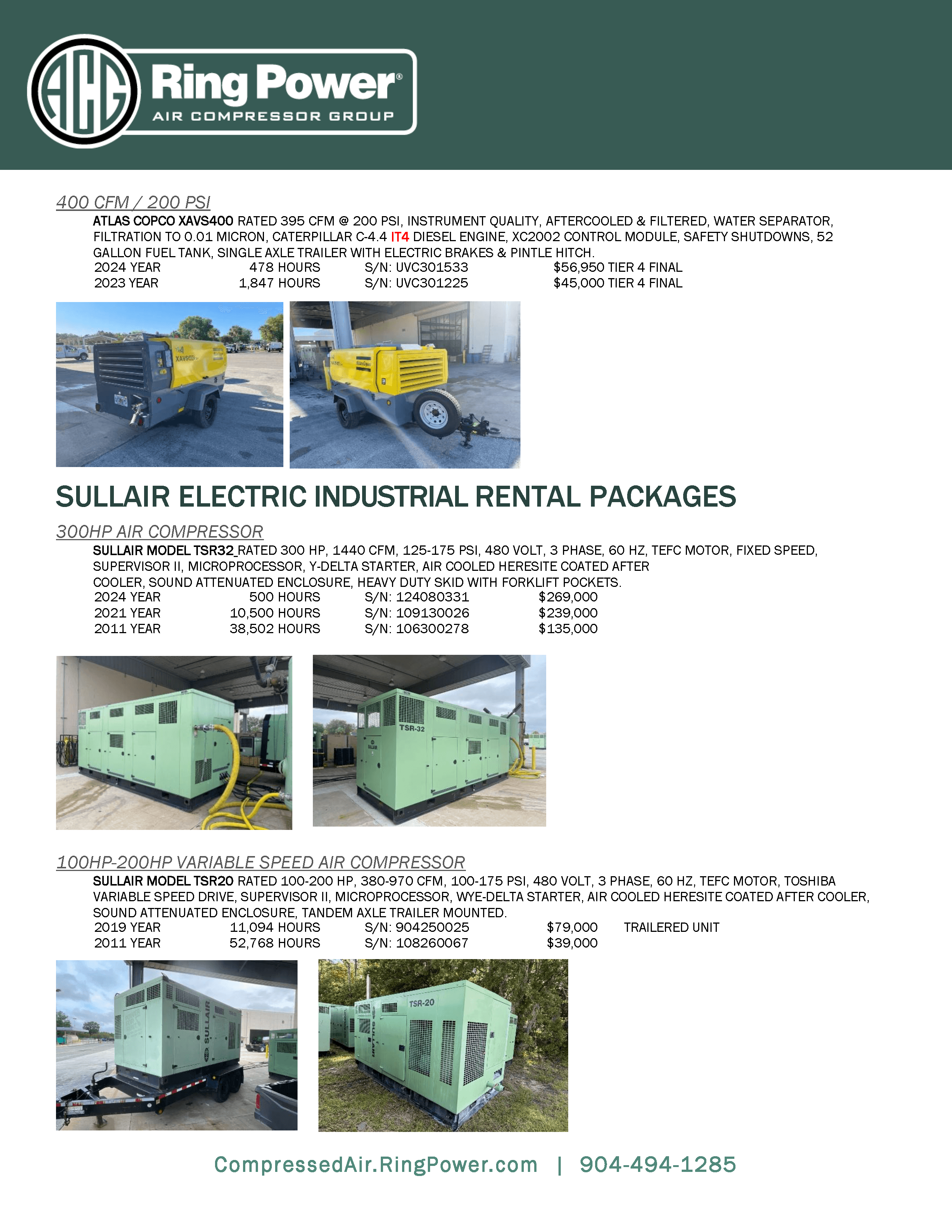 used industrial air compressors florida