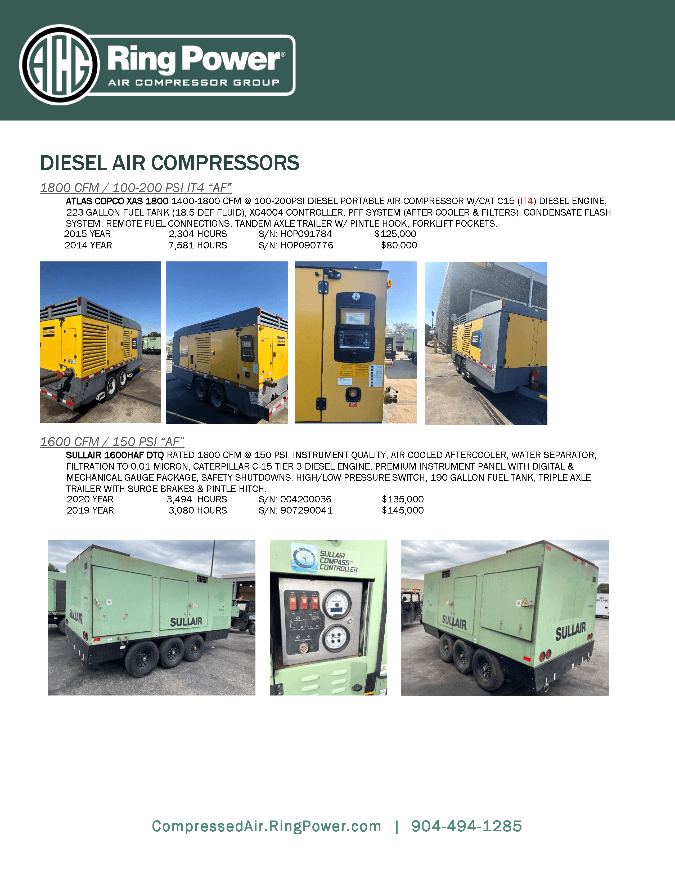 used diesel air compressors florida, used air compressors