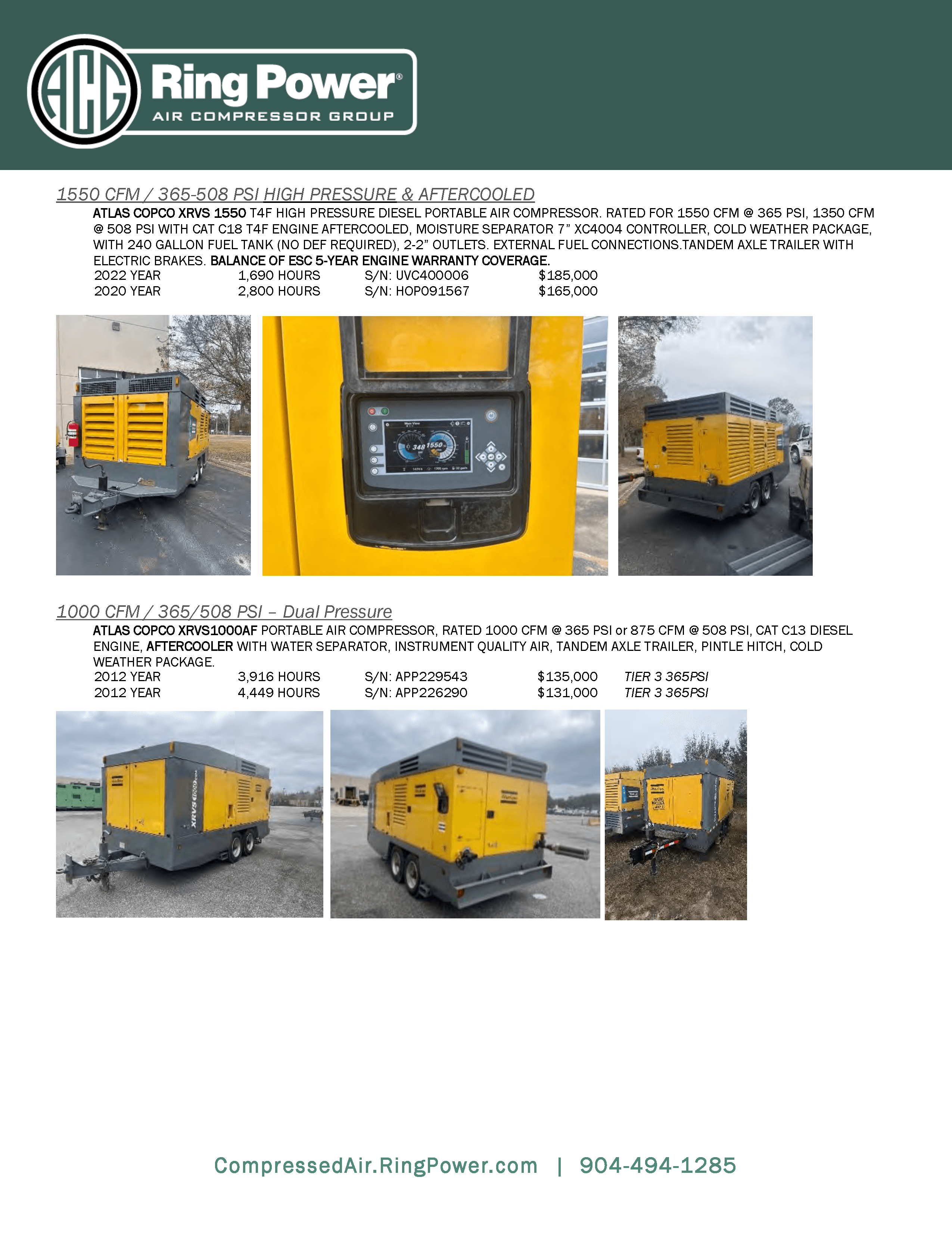 used high pressure air compressors florida
